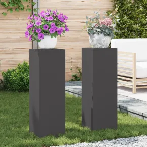 Suporturi Plante Metalice Exterior - Set 2 bucăți Negru