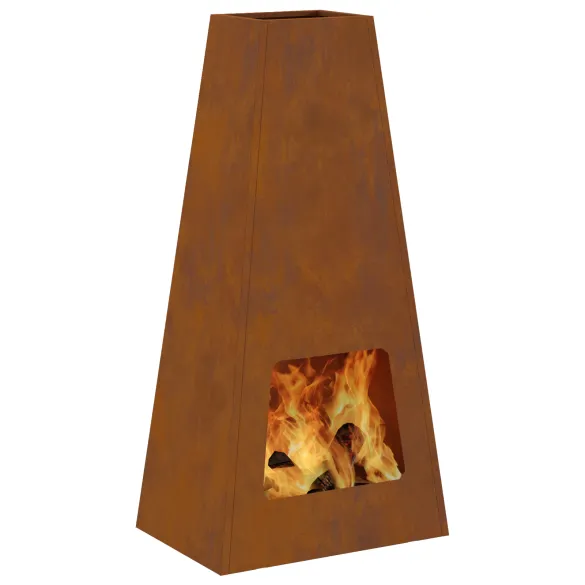 Vatră de foc piramidală - Oțel corten | Livrare gratuită Vatră de foc piramidală - Oțel corten | Livrare gratuită
