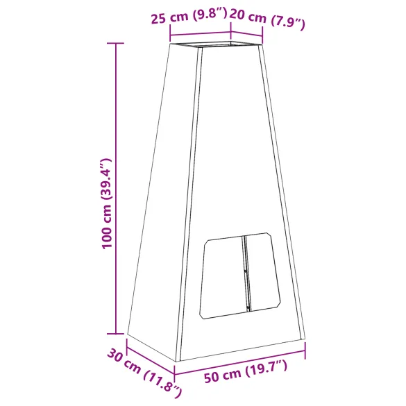 Vatră de Foc Exterior - Negru, Oțel - Livrare Gratuită