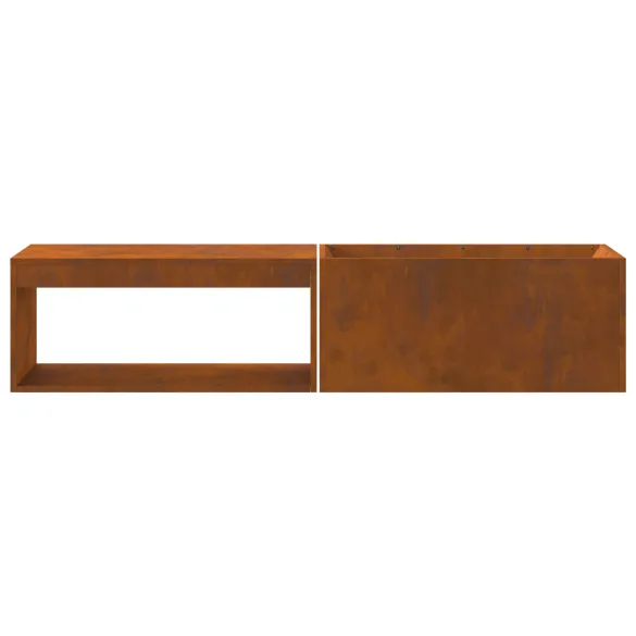 Vatră de foc cu depozitare lemne - Oțel corten rezistent