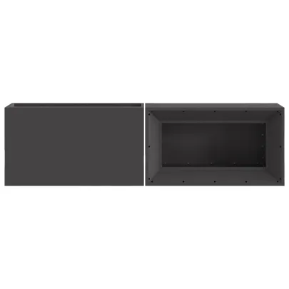 Vatră de foc exterior cu depozitare lemne - Negru - Oțel