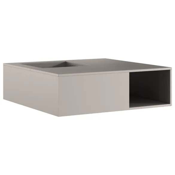 Vatră de foc cu depozitare lemne - Oțel Corten 100x100 cm