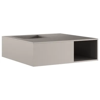 Vatră de foc cu depozitare lemne - Oțel Corten 100x100 cm