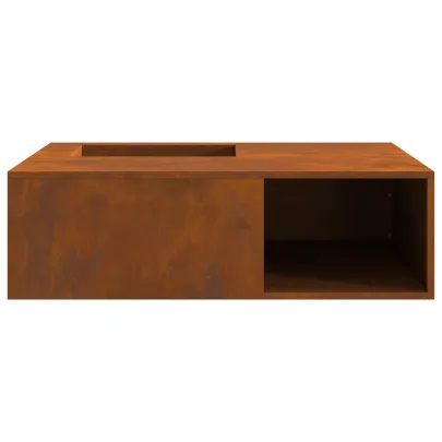 Vatră de foc cu depozitare lemne - Oțel Corten 100x100 cm