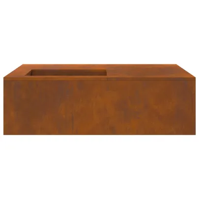 Vatră de foc cu depozitare lemne - Oțel Corten 100x100 cm