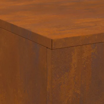 Vatră de foc cu depozitare lemne - Oțel Corten 100x100 cm