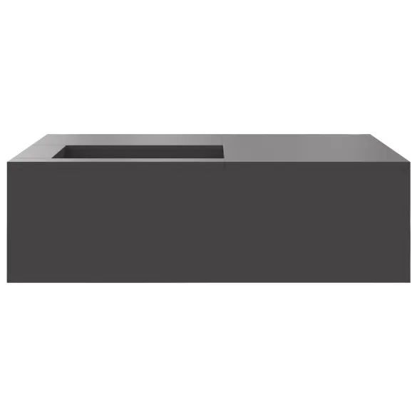 Vatră de foc din oțel cu depozitare lemne - Negru - 100x100x30 cm