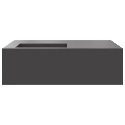 Vatră de foc din oțel cu depozitare lemne - Negru - 100x100x30 cm