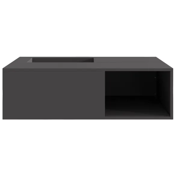 Vatră de foc din oțel cu depozitare lemne - Negru - 100x100x30 cm