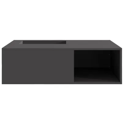 Vatră de foc din oțel cu depozitare lemne - Negru - 100x100x30 cm