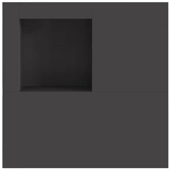 Vatră de foc din oțel cu depozitare lemne - Negru - 100x100x30 cm