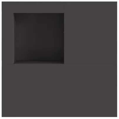 Vatră de foc din oțel cu depozitare lemne - Negru - 100x100x30 cm