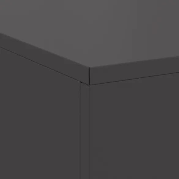 Vatră de foc din oțel cu depozitare lemne - Negru - 100x100x30 cm