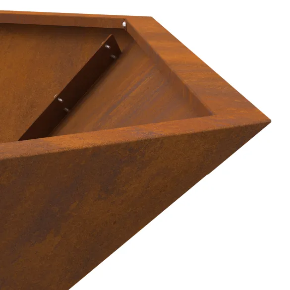 Vatră de foc hexagonală din oțel corten pentru exterior