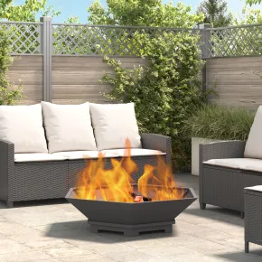 Vatră Foc Hexagonală Outdoor - Oțel Negru - Livrare Gratuită