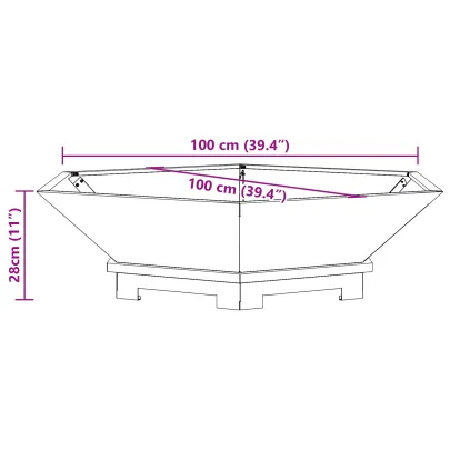 Vatră Foc Hexagonală Outdoor - Oțel Negru - Livrare Gratuită
