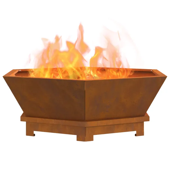 Vatră de foc hexagonală din oțel corten - Livrare gratuită Vatră de foc hexagonală din oțel corten - Livrare gratuită
