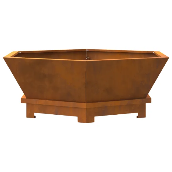Vatră de foc hexagonală din oțel corten - Livrare gratuită Vatră de foc hexagonală din oțel corten - Livrare gratuită