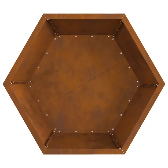 Vatră de foc hexagonală din oțel corten - Livrare gratuită Vatră de foc hexagonală din oțel corten - Livrare gratuită