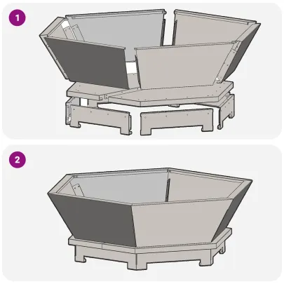 Vatră de foc hexagonală din oțel corten - Livrare gratuită