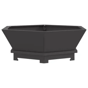 Vatră Foc Hexagonală Negru - Oțel Rezistent - Livrare Gratuită 2