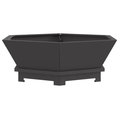 Vatră Foc Hexagonală Negru - Oțel Rezistent - Livrare Gratuită