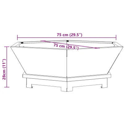 Vatră Foc Hexagonală Negru - Oțel Rezistent - Livrare Gratuită