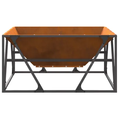 Vatră de foc pătrată din oțel Corten pentru exterior