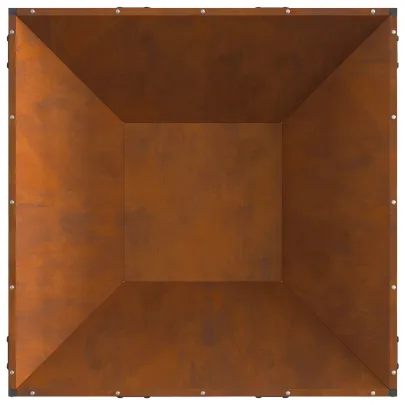 Vatră de foc pătrată din oțel Corten pentru exterior