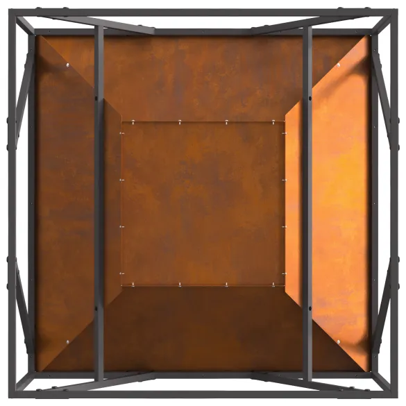 Vatră de foc pătrată din oțel Corten pentru exterior Vatră de foc pătrată din oțel Corten pentru exterior