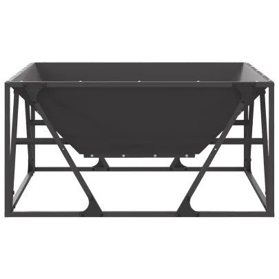 Vatră de foc pătrată 80x80 cm - Oțel negru pentru exterior