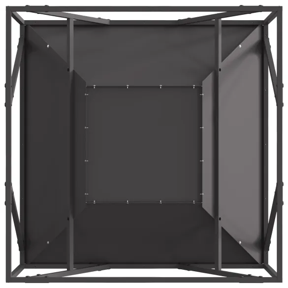 Vatră de foc pătrată 80x80 cm - Oțel negru pentru exterior
