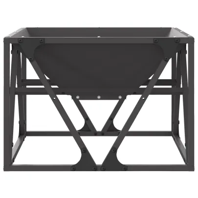 Vatră de foc pătrată negru - Oțel carbonificat - Livrare gratuită