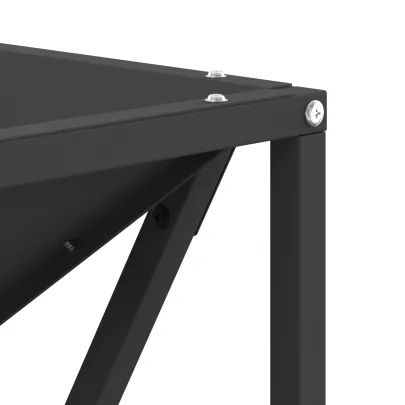 Vatră de foc pătrată negru - Oțel carbonificat - Livrare gratuită