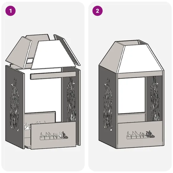 Foc de Tabără Negru Oțel pentru Grădină - Livrare Gratuită