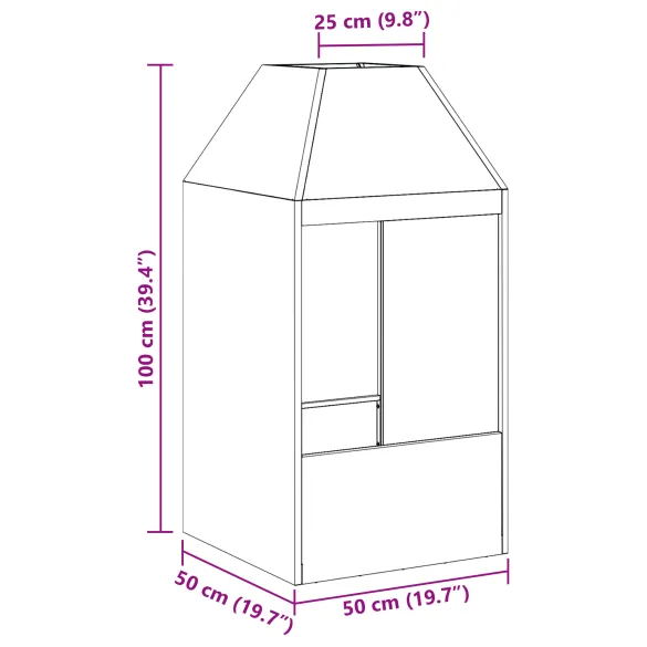 Focărie Grădină Oțel Rezistent 50x50x100 cm - Livrare Gratuită Focărie Grădină Oțel Rezistent 50x50x100 cm - Livrare Gratuită