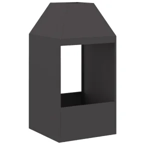 Șemineu Exterior Negru din Oțel | Livrare Gratuită 2