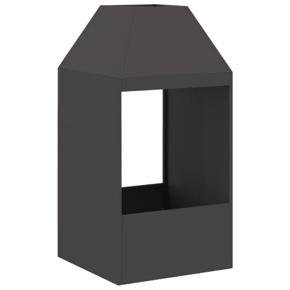 Șemineu Exterior Negru din Oțel | Livrare Gratuită