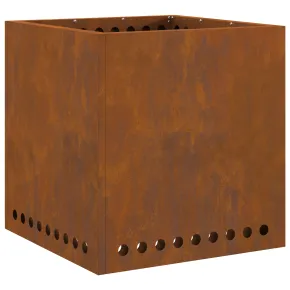 Vatră Foc Pătrată Fără Fum - Oțel Corten - Livrare Gratuită 2