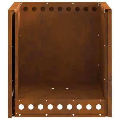 Vatră Foc Pătrată Fără Fum - Oțel Corten - Livrare Gratuită