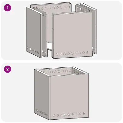 Vatră Foc Pătrată Fără Fum - Oțel Corten - Livrare Gratuită