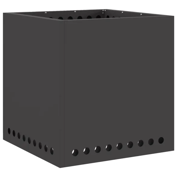 Vatră de foc fără fum pătrată - Oțel negru - 48x48x50 cm Vatră de foc fără fum pătrată - Oțel negru - 48x48x50 cm