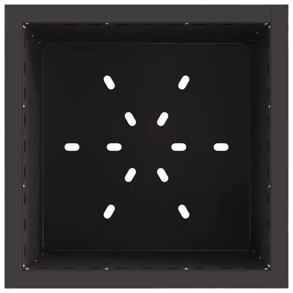 Vatră de foc fără fum pătrată - Oțel negru - 48x48x50 cm Vatră de foc fără fum pătrată - Oțel negru - 48x48x50 cm