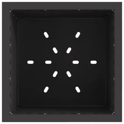 Vatră de foc fără fum pătrată - Oțel negru - 48x48x50 cm