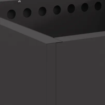 Vatră de foc fără fum pătrată - Oțel negru - 48x48x50 cm