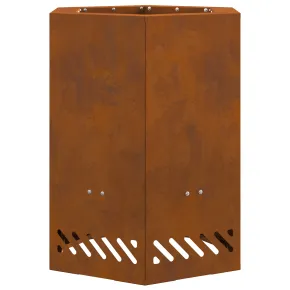 Vatră Foc Hexagonală Fără Fum - Oțel Corten - Livrare Gratuită