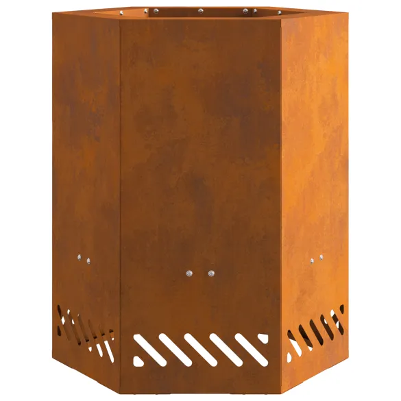 Vatră Foc Hexagonală Fără Fum - Oțel Corten - Livrare Gratuită Vatră Foc Hexagonală Fără Fum - Oțel Corten - Livrare Gratuită