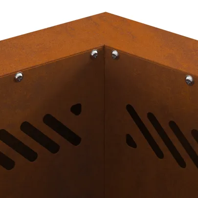 Vatră Foc Hexagonală Fără Fum - Oțel Corten - Livrare Gratuită