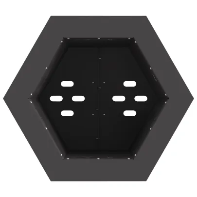 Vatră Foc Hexagonală Fără Fum - Negru - Oțel | Livrare Gratuită