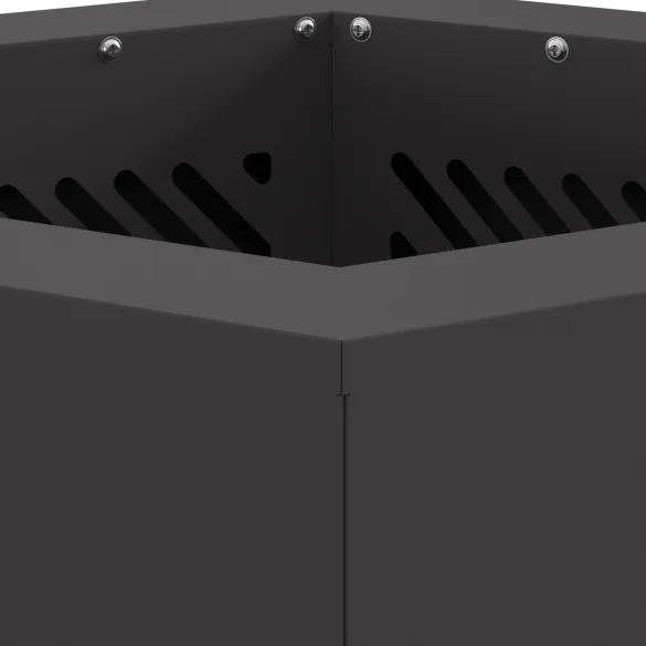 Vatră Foc Hexagonală Fără Fum - Negru - Oțel | Livrare Gratuită